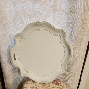Lenox Swedish Lodge Distressed Scalloped Tray French Country Rare! Made In Italy